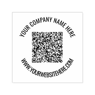 Your QR Code Custom Text Round Self-inking Stamp