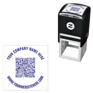 Your QR Code Custom Text Round Self-inking Stamp