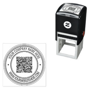 Your QR Code Custom Text Round Stamp Example