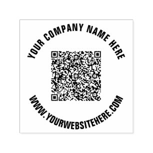 Your QR Code Custom Text Round Stamp Example