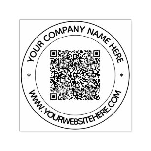 Your QR Code Custom Text Round Stamp Template
