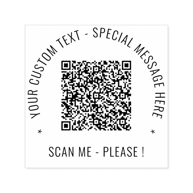 Your QR Code Custom Text Round Stamp Template (Design)