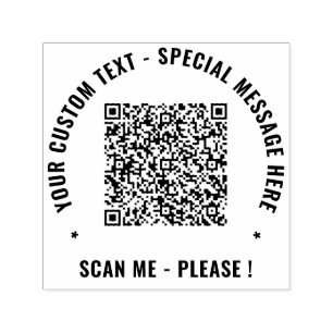 Your QR Code Custom Text Self-inking Stamp Example