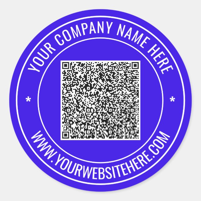 Your QR Code Custom Text Sticker Choose Colours (Front)