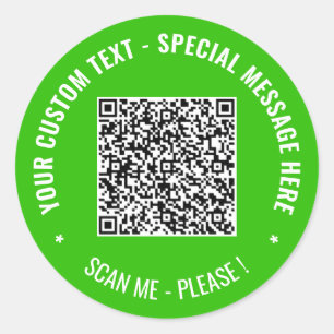 Your QR Code Custom Text Sticker Choose Colours