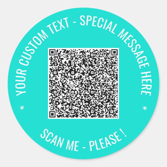 Your QR Code Custom Text Stickers Choose Colour (Front)