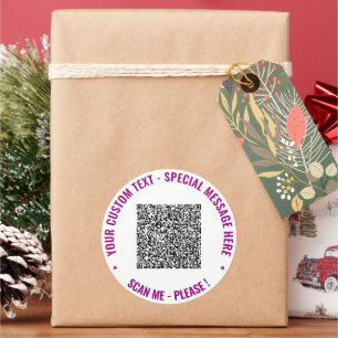 Your QR Code Custom Text Stickers Choose Colours