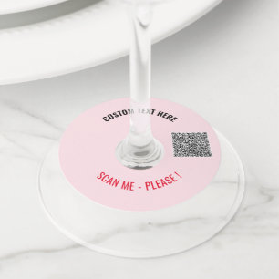 Your QR Code Custom Text Wine Glass Tag Template