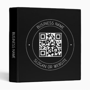 Your QR code & Editable Text   Black & White Binder