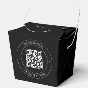 Your QR code & Editable Text   Black & White Favor Box
