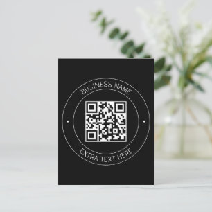 Your QR code & Editable Text   Black & White Postcard