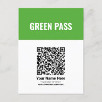 Your QR Code Green Vaccine Certificate Pass Card