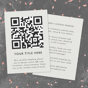 Your QR Code Grey Modern Minimalist Simple Invitation