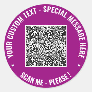 Your QR Code Info and Text Stickers Choose Colours
