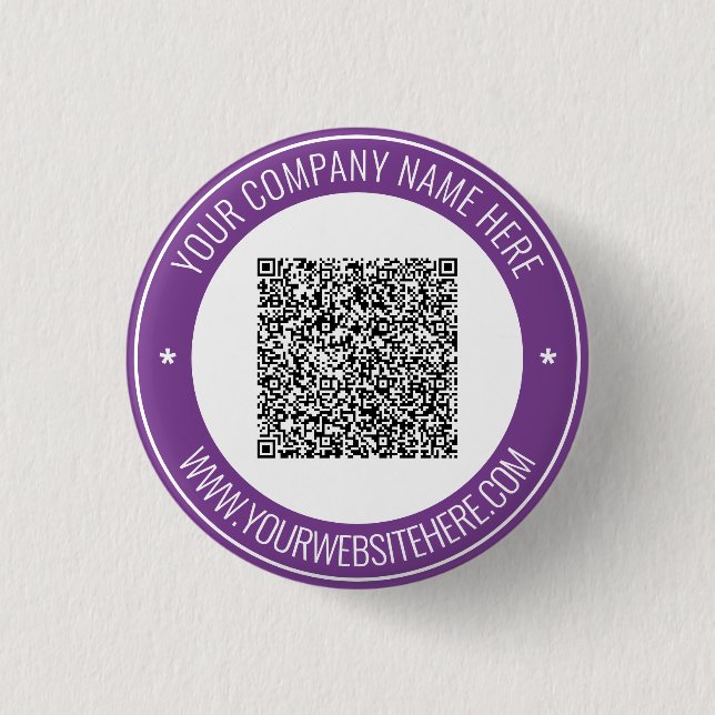 Your QR Code Info Custom Text and Colours Button (Front)