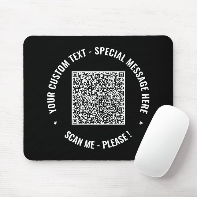 Your QR Code Info Custom Text and Colours Mouse Pa Pad (With Mouse)