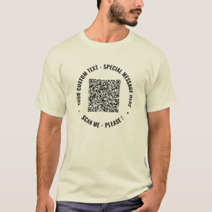 Your QR Code Info Custom Text and Colours T-Shirt