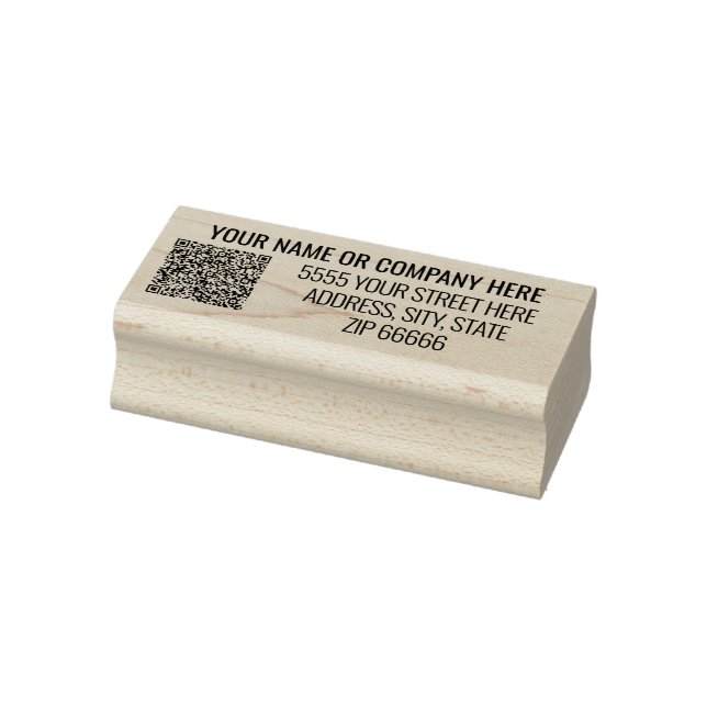 Your QR Code Info Name Address Modern Stamp (Stamp)