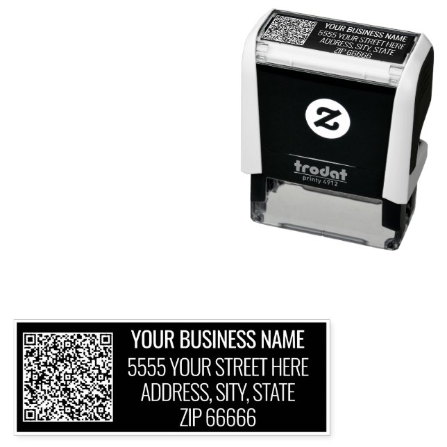 Your QR Code Info Name Address Personalized Stamp (In Situ)