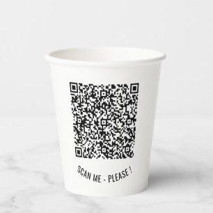 Your QR Code Info Text Paper Cups - Choose Colours