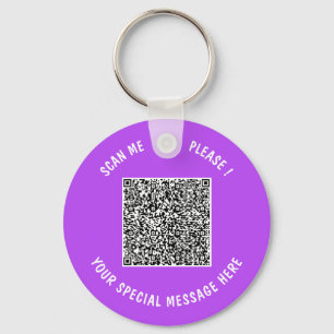 Your QR Code Keychain Custom Text - Choose Colours