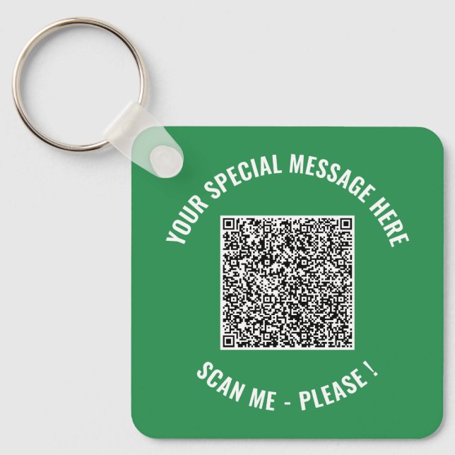 Your QR Code Keychain Template Custom Text Colors (Front)