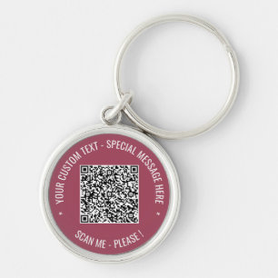 Your QR Code Keychain with Custom Text and Colour