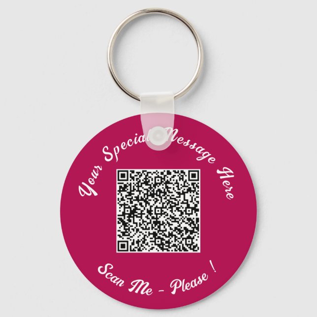 Your QR Code Keychain with Custom Text and Colours (Front)