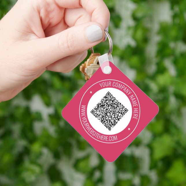 Your QR Code Keychains with Custom Text and Colour (Hand)