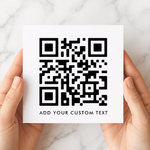Your QR Code   Modern Minimalist White Square Invitation