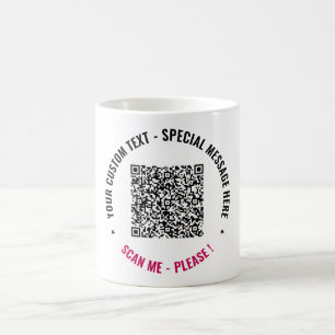 Your QR Code Mug Gift with Custom Text and Colours