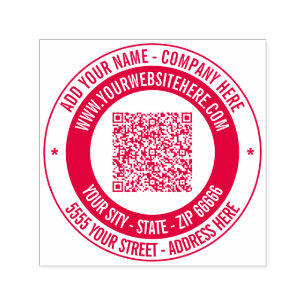 Your QR Code Name Info Address Colour Round Stamp