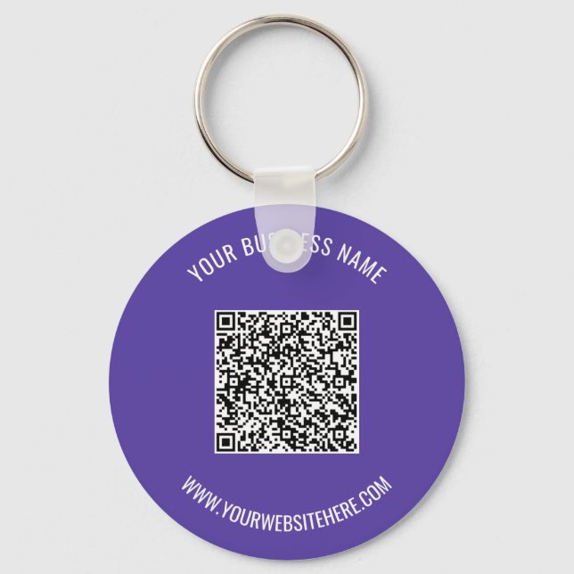 Your QR Code Name Info Colours Promotional Keychai Keychain (Front)