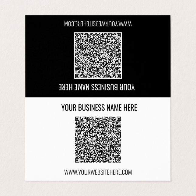 Your QR Code Name Info Custom Colours Business Car Card (Outside Unfolded)