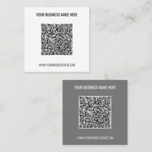 Your QR Code Name Website and Colours Business Car Square Business Card