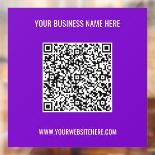 Your QR Code Name Website Colours Window Cling