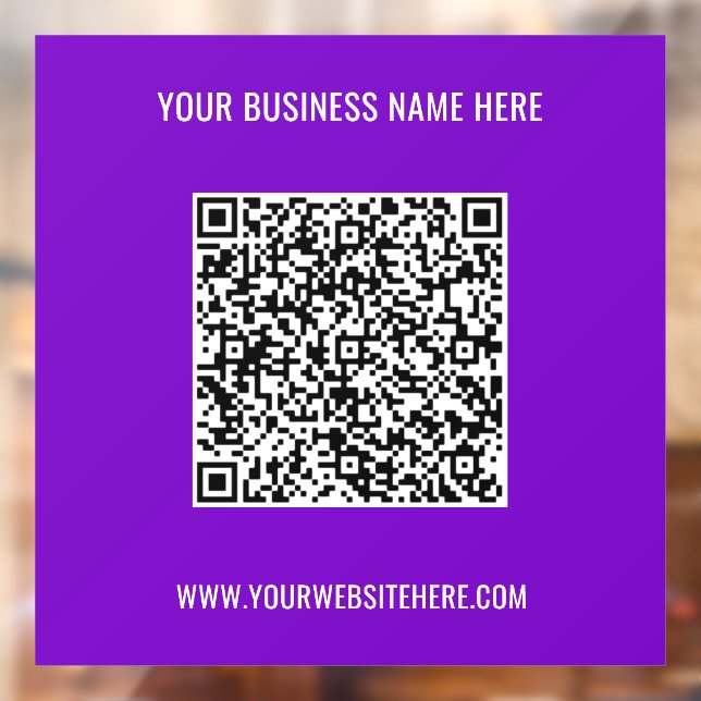 Your QR Code Name Website Colours Window Cling (Sheet 2)