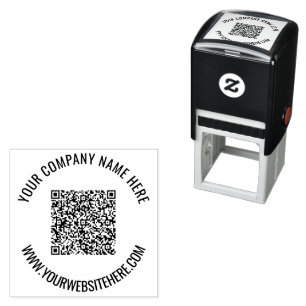 Your QR Code Name Website Round Stamp Template