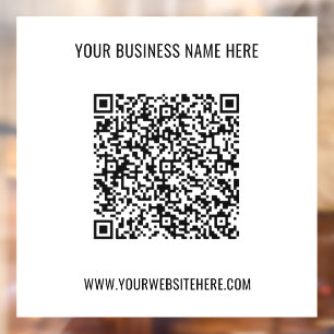 Your QR Code Name Website Window Cling Promotional