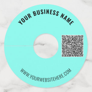 Your QR Code or Logo Custom Text Wine Glass Tag