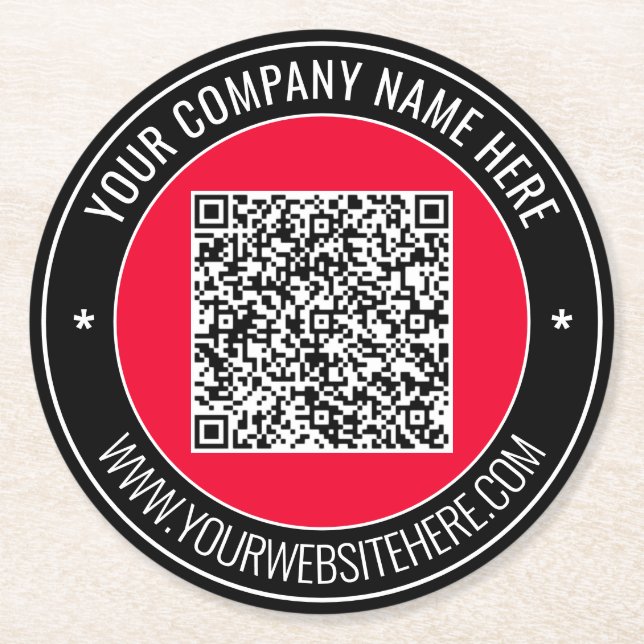 Your QR Code Paper Coaster Custom Text and Colours (Front)