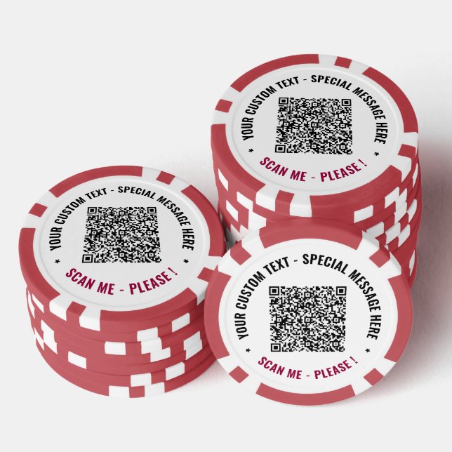 Your QR Code Poker Chips Example with Custom Text (Stack)