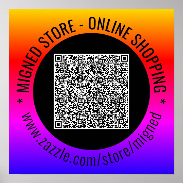 Your QR Code Posters Example with Custom Text (Front)