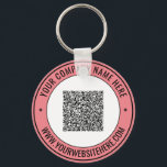 Your QR Code Promotional Business Keychain Example<br><div class="desc">Custom Colours and Font Design your Own Personalized Keychains Example with Your Business QR Code Scan info and Custom Text Professional Design Promotional Company Keychain / Gift - Add Your QR Code - Image or Logo - photo / Name - Company / Website or Phone , E-mail or other Info...</div>