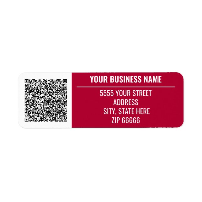 Your QR Code Return Address Labels Example (Front)