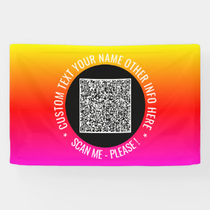 Your QR Code Scan and Custom Text Banner