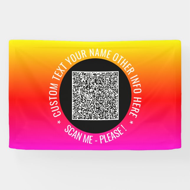 Your QR Code Scan and Custom Text Banner (Horizontal)