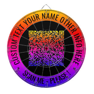 Your QR Code Scan and Custom Text Dart Board