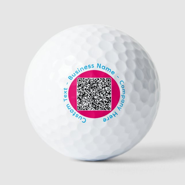 Your QR Code Scan and Custom Text Golf Balls Stamp (Front)