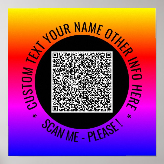 Your QR Code Scan and Custom Text Poster (Front)